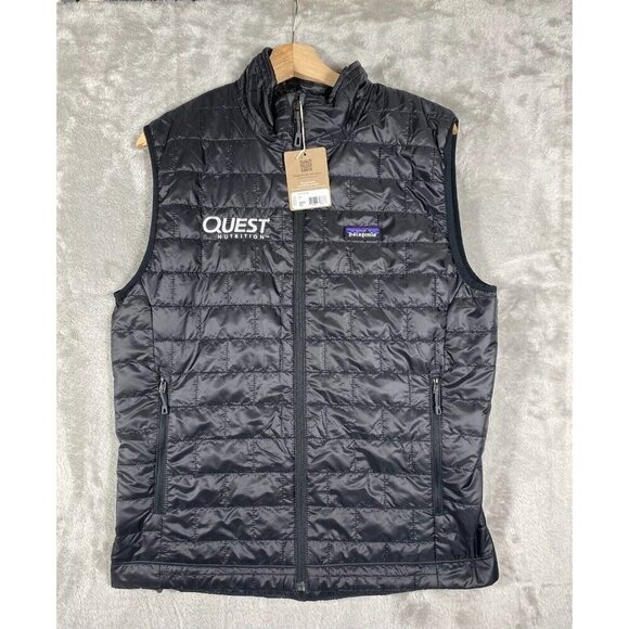 NWT Patagonia Men’s Nano Puff Vest Black Embroidered Quest Nutrition Logo Size M - Picture 14 of 16